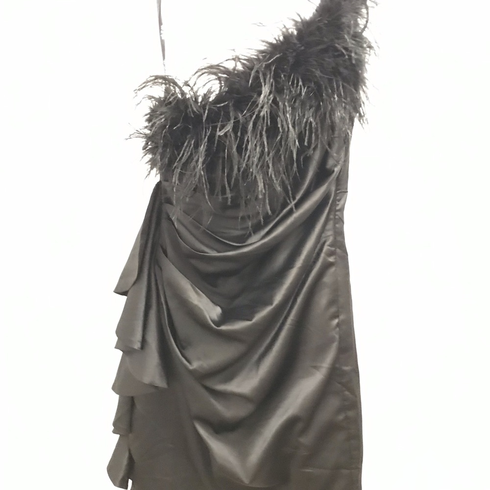Ark & Co one shoulder, feather neck detail dress - Picture 1 of 3